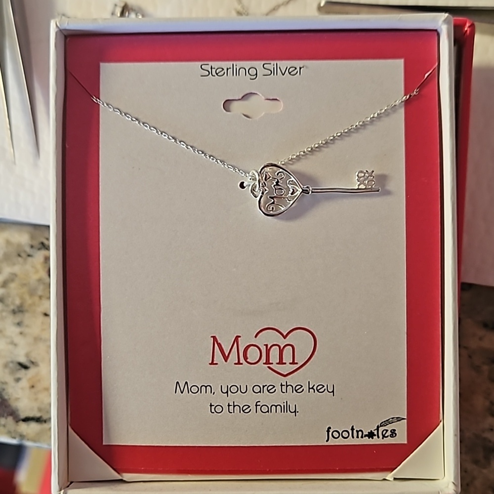Sterling necklace mom key